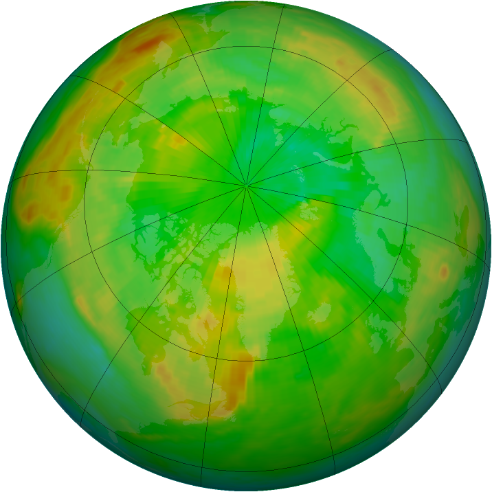 Arctic ozone map for 24 June 1988